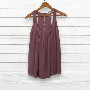 Hazel Women's Purple Beaded Embellished Sleeveless Top Size Small